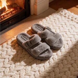 Koolaburra by Ugg Gray Fuzzy Slippers